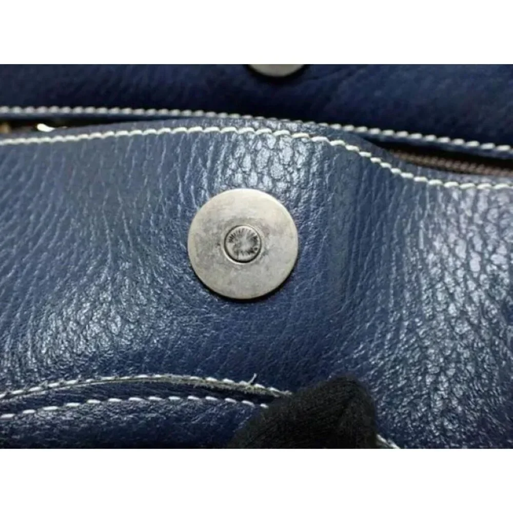 Salvatore Ferragamo Blue Leather Handbag